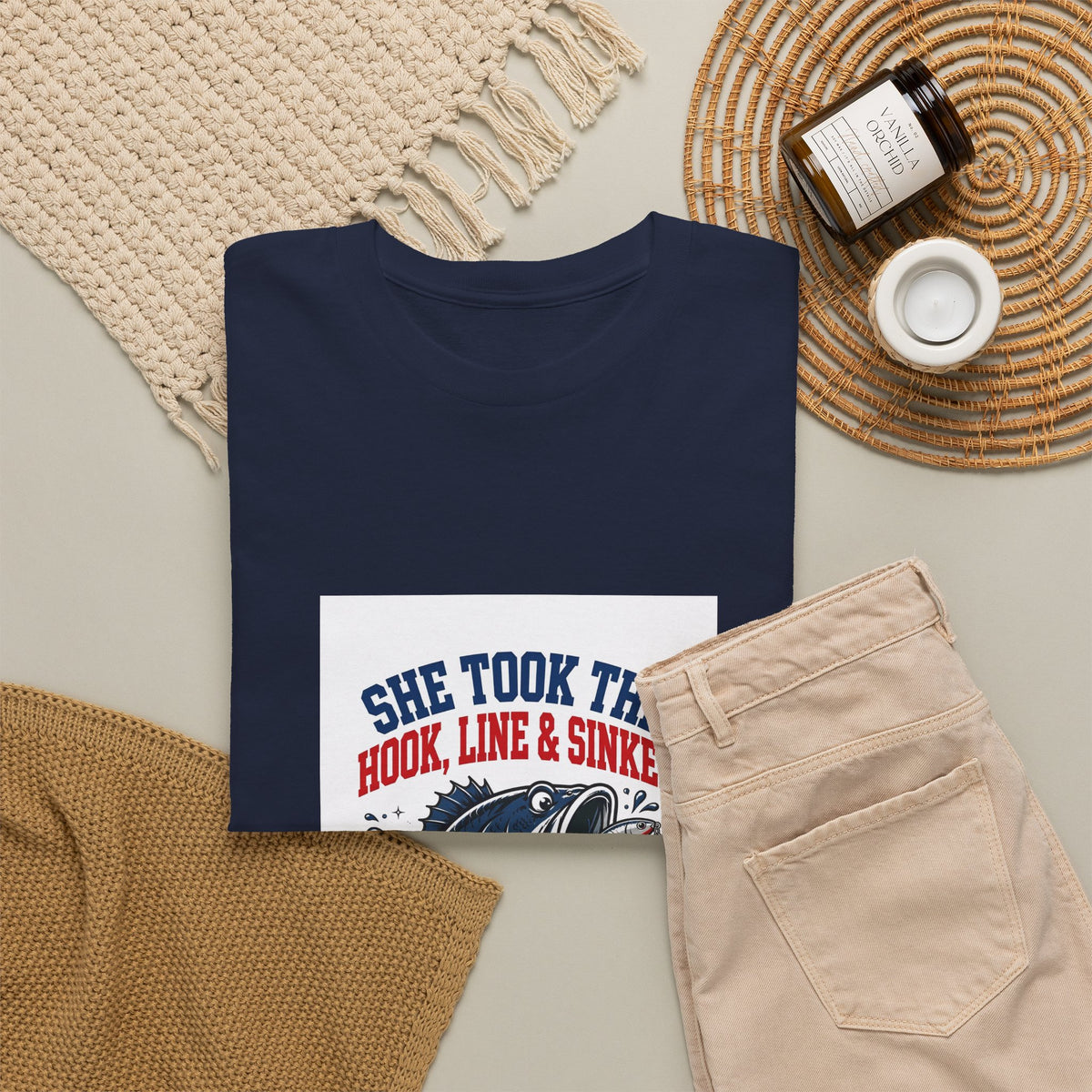 She Took the Hook, Line & Sinker — Funny Fishing T-Shirt