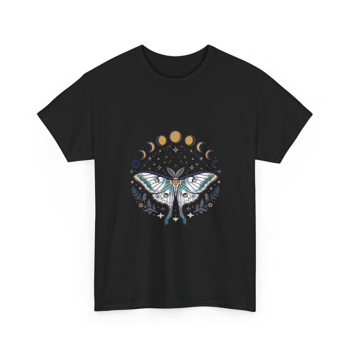 Celestial Luna Moth T-Shirt | Mystical Moon Phases Tee