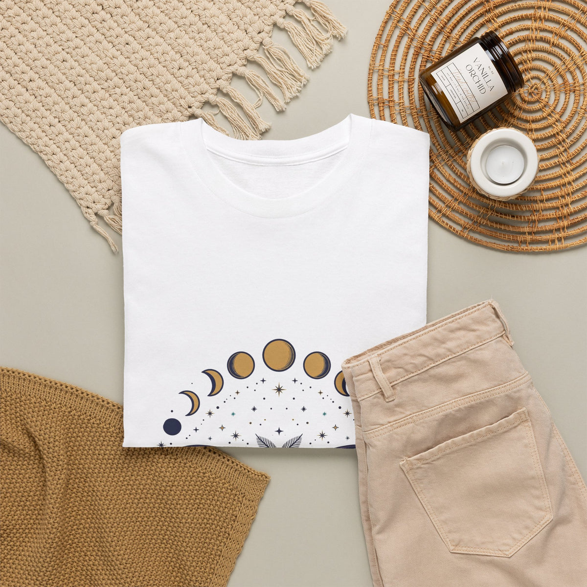 Celestial Luna Moth T-Shirt | Mystical Moon Phases Tee
