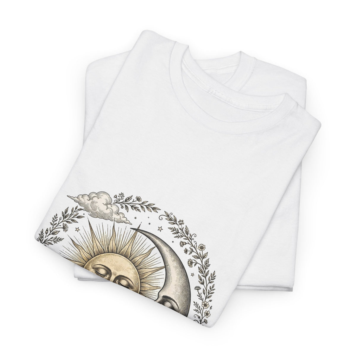 Vintage Celestial Sun and Moon T-Shirt | Boho Mystical Tee