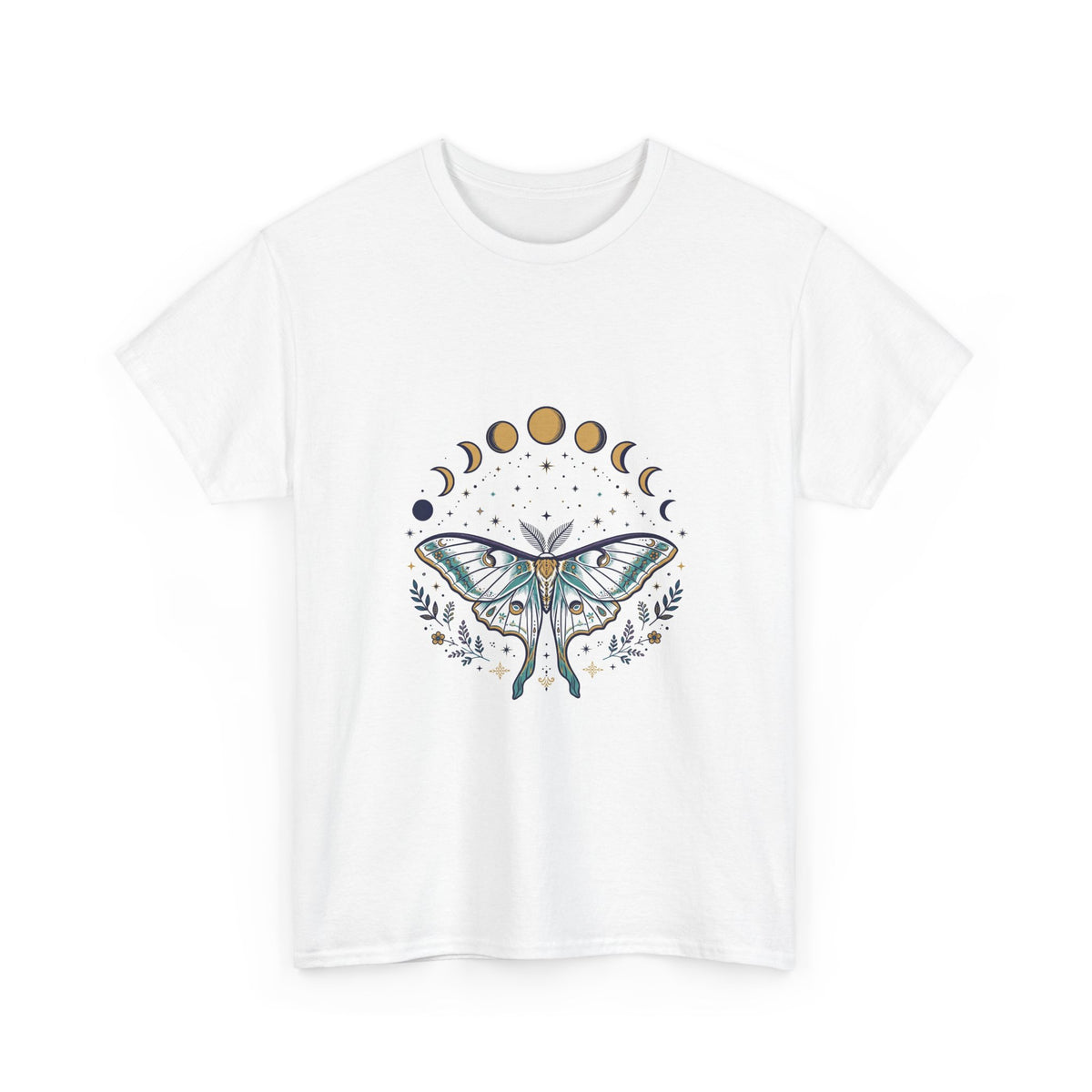 Celestial Luna Moth T-Shirt | Mystical Moon Phases Tee