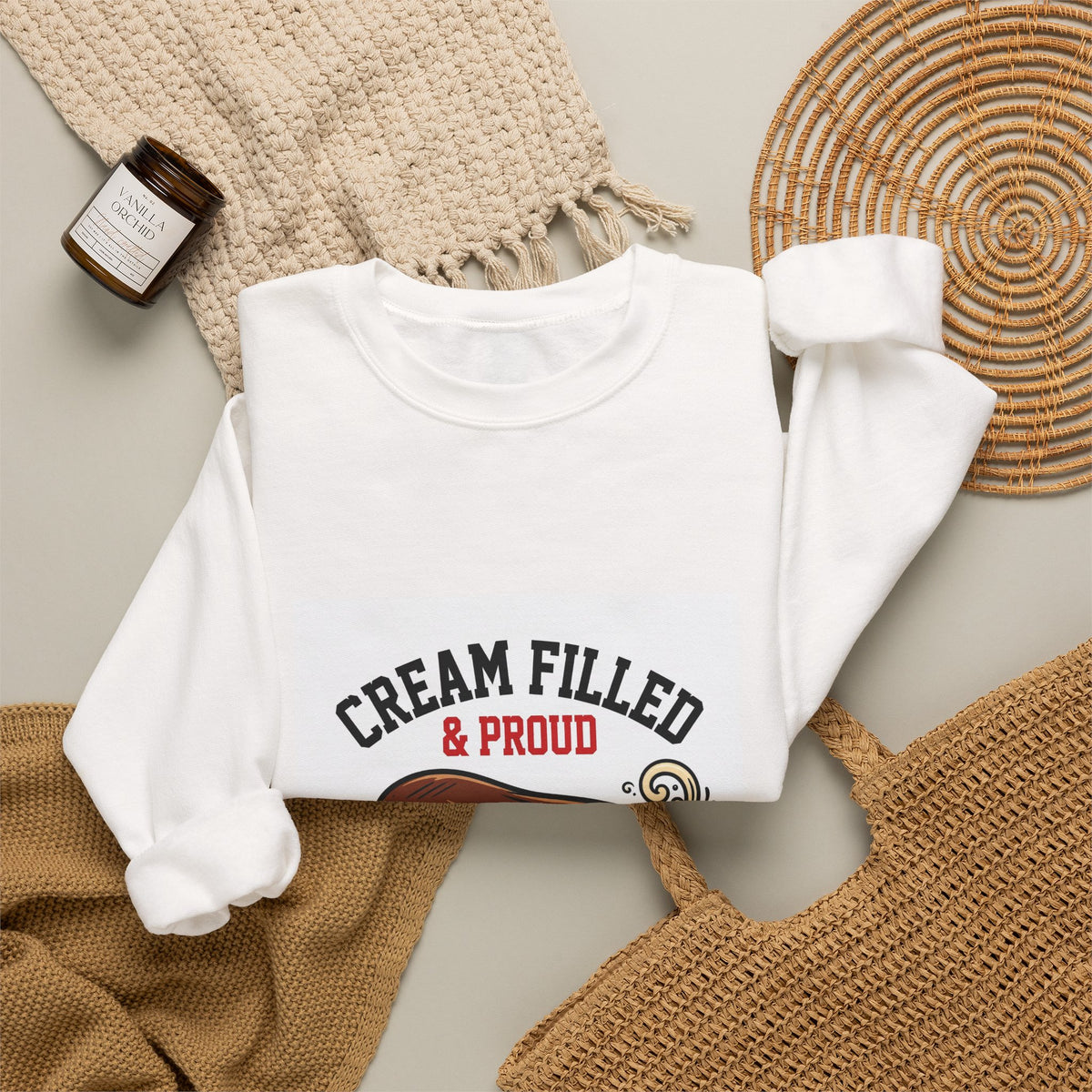 Cream Filled & Proud — Funny Food Sweatshirt