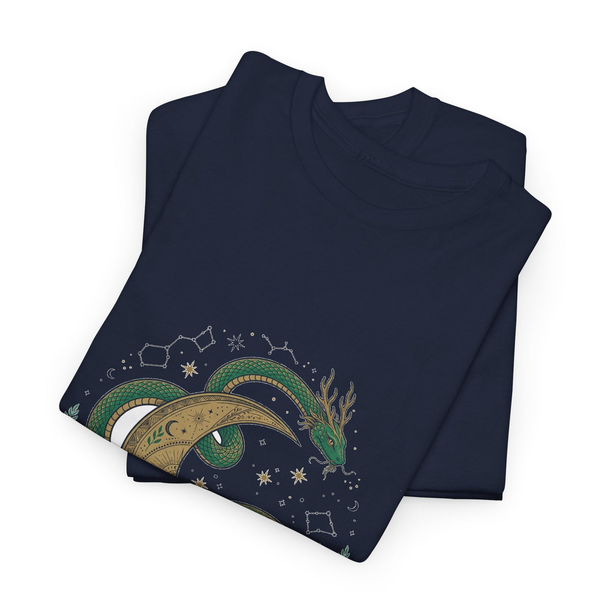 Celestial Snake and Moon T-Shirt | Mystical Serpent Tee