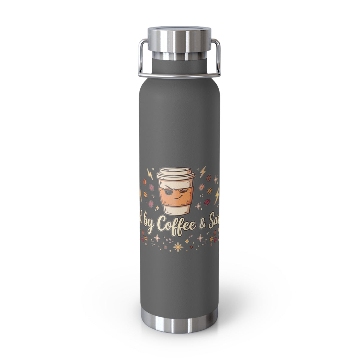 Fueled by Coffee & Sarcasm — Funny 22oz Copper Vacuum Insulated Bottle