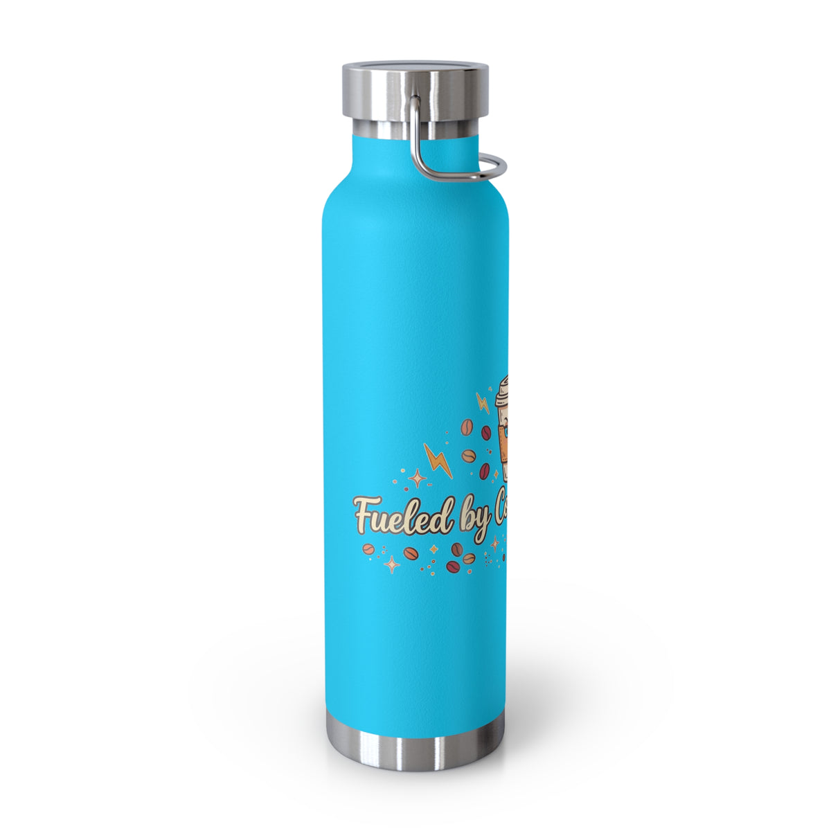 Fueled by Coffee & Sarcasm — Funny 22oz Copper Vacuum Insulated Bottle