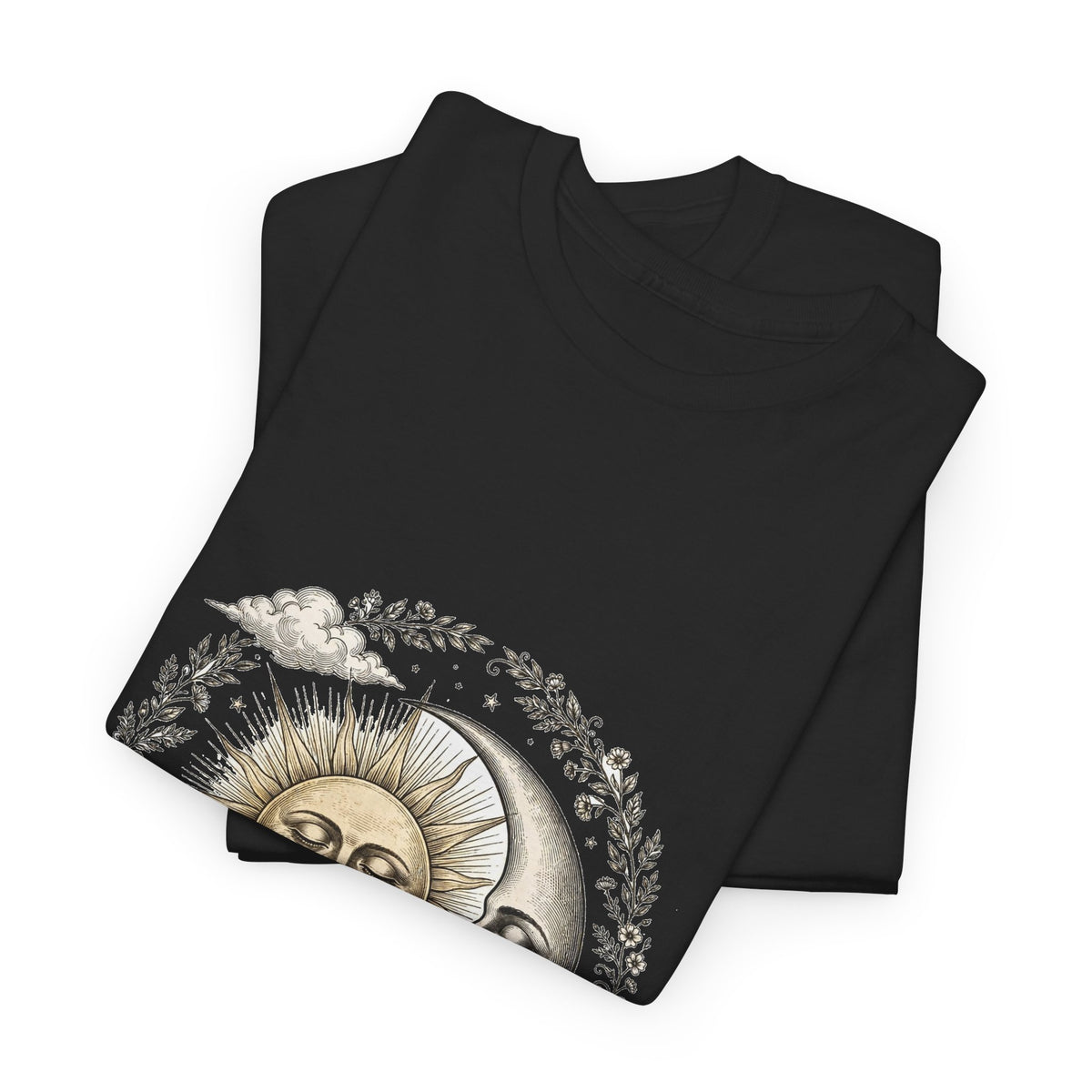 Vintage Celestial Sun and Moon T-Shirt | Boho Mystical Tee
