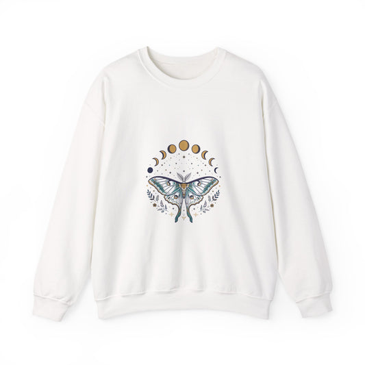 Celestial Luna Moth Sweatshirt | Cozy Witchy Crewneck