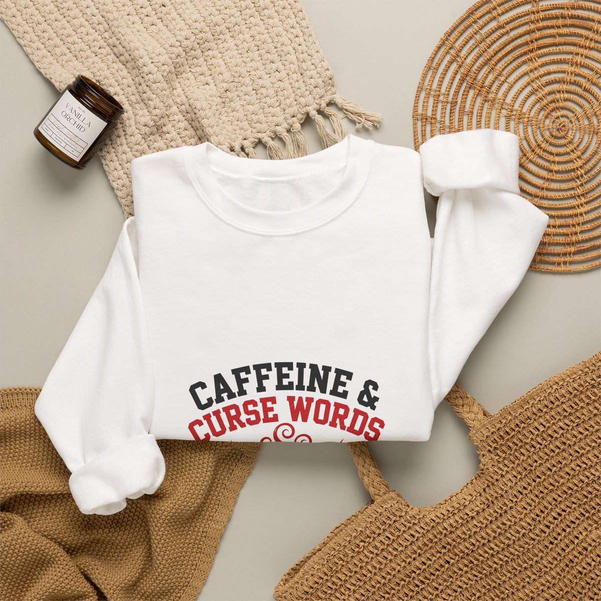 Caffeine & Curse Words Funny Sweatshirt
