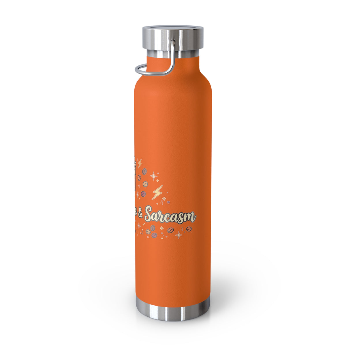 Fueled by Coffee & Sarcasm — Funny 22oz Copper Vacuum Insulated Bottle