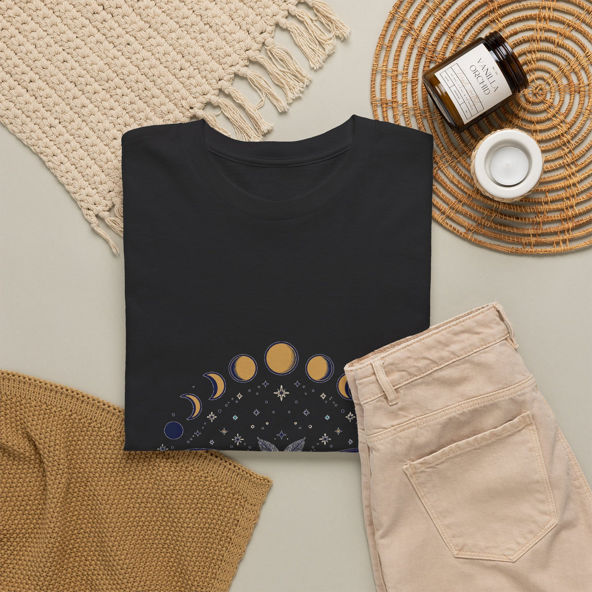Celestial Luna Moth T-Shirt | Mystical Moon Phases Tee