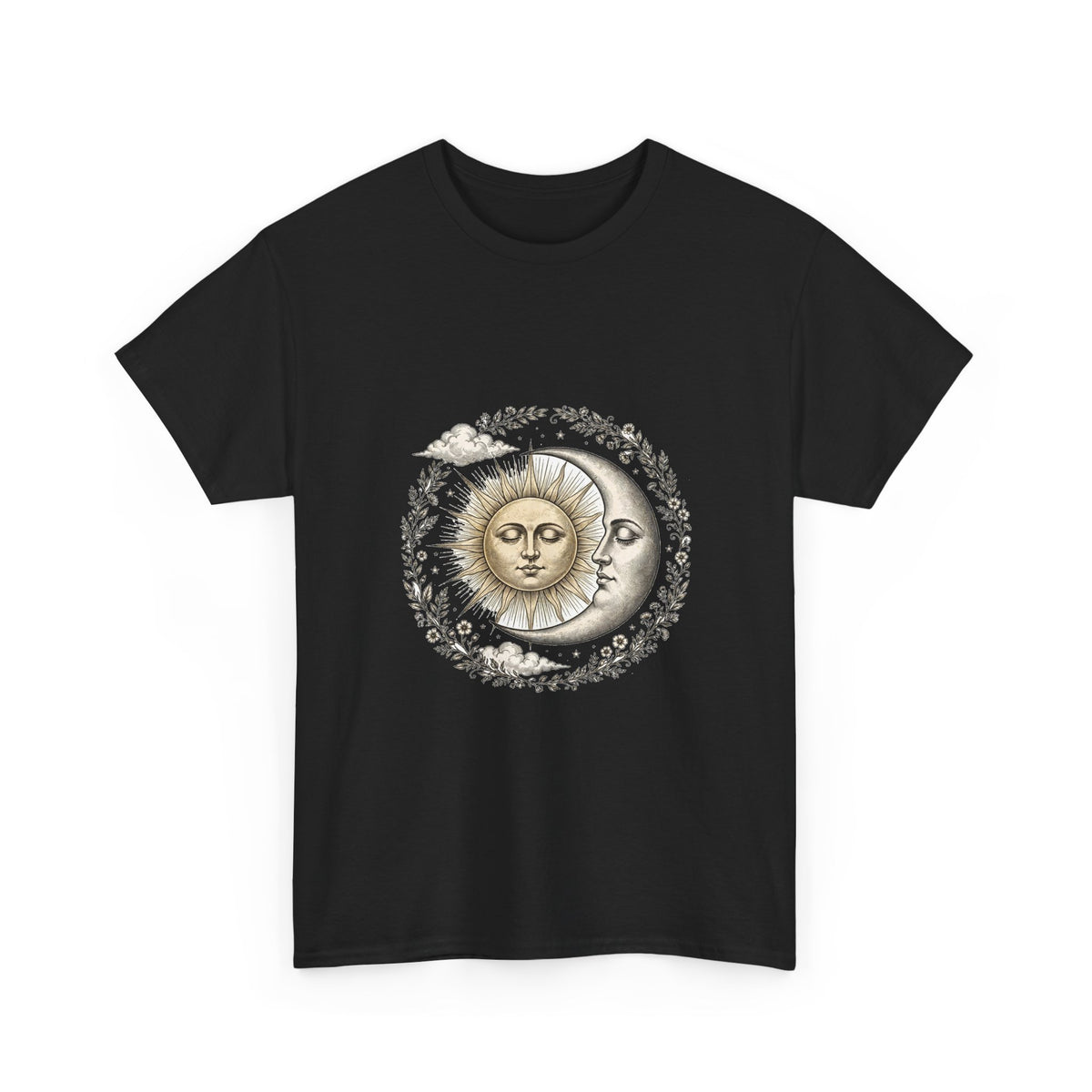 Vintage Celestial Sun and Moon T-Shirt | Boho Mystical Tee