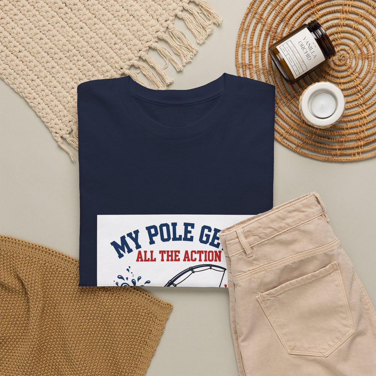 My Pole Gets All the Action — Funny Fishing T-Shirt