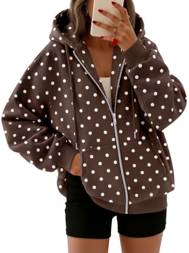 Women's Oversized Zip-Up Fleece Hoodie Sweatshirt