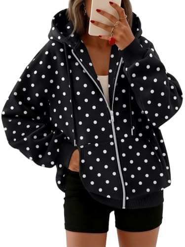Women's Oversized Zip-Up Fleece Hoodie Sweatshirt