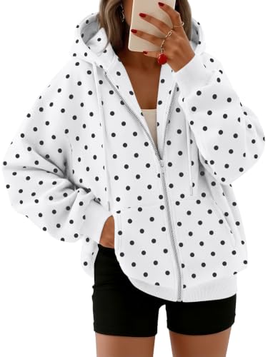 Women's Oversized Zip-Up Fleece Hoodie Sweatshirt