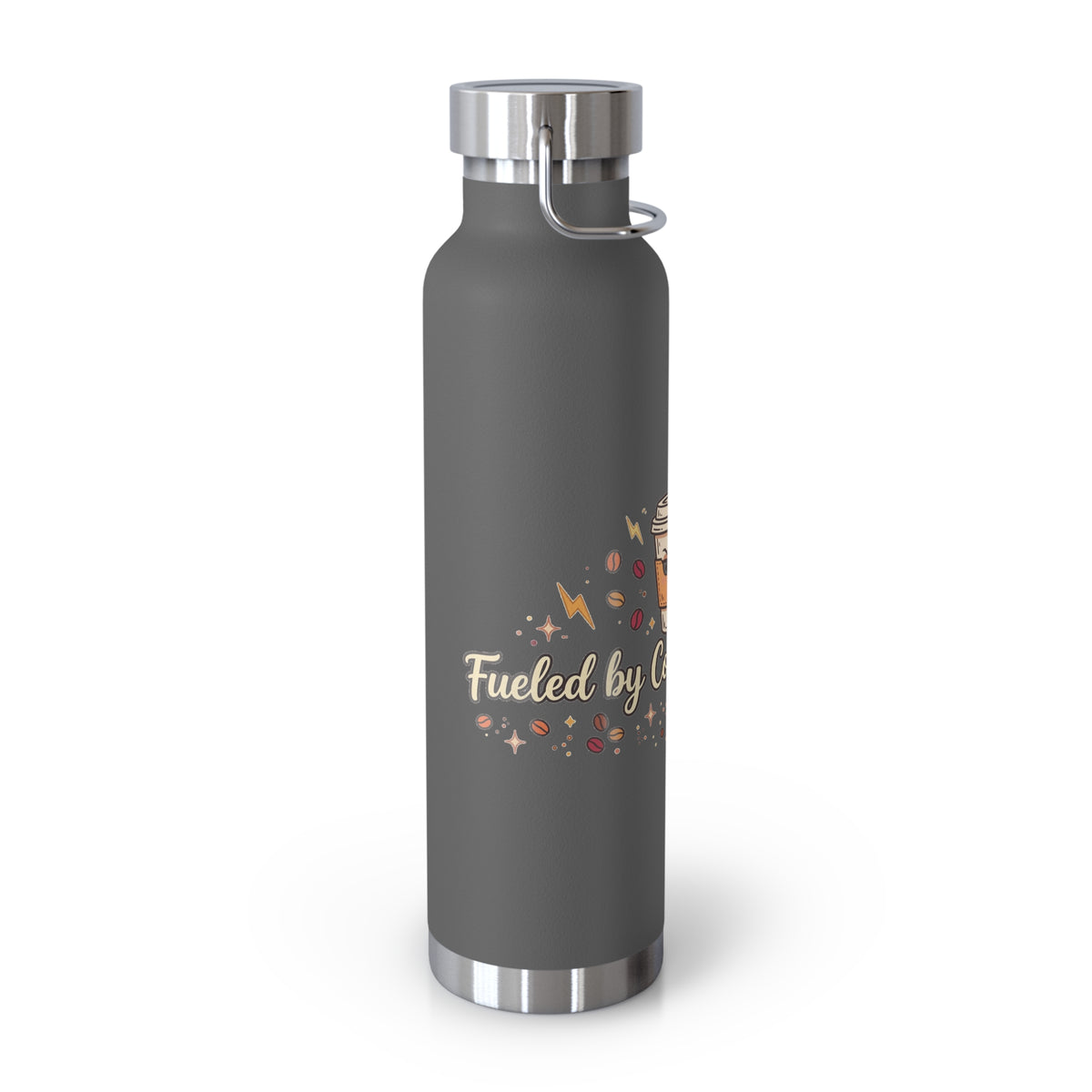 Fueled by Coffee & Sarcasm — Funny 22oz Copper Vacuum Insulated Bottle