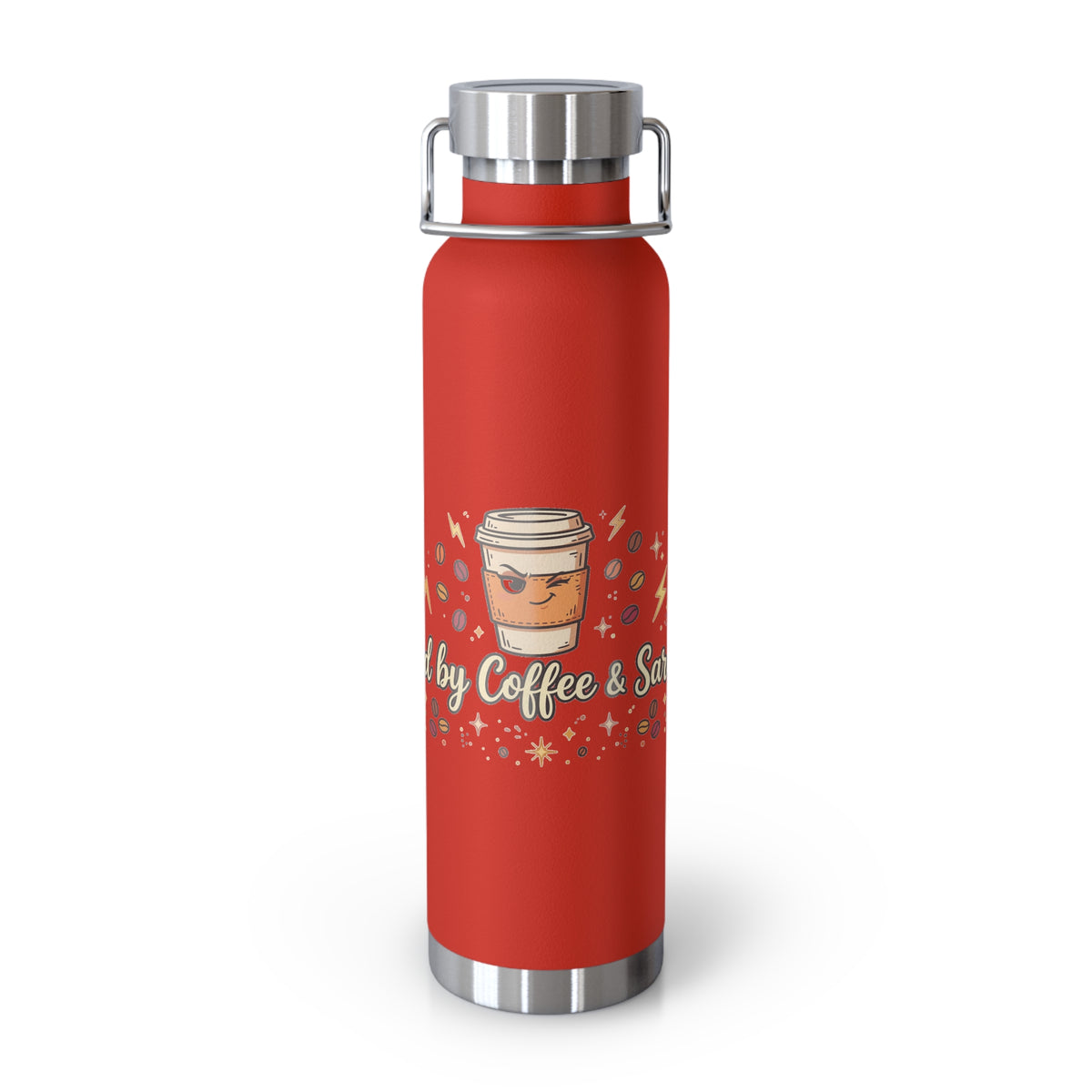 Fueled by Coffee & Sarcasm — Funny 22oz Copper Vacuum Insulated Bottle