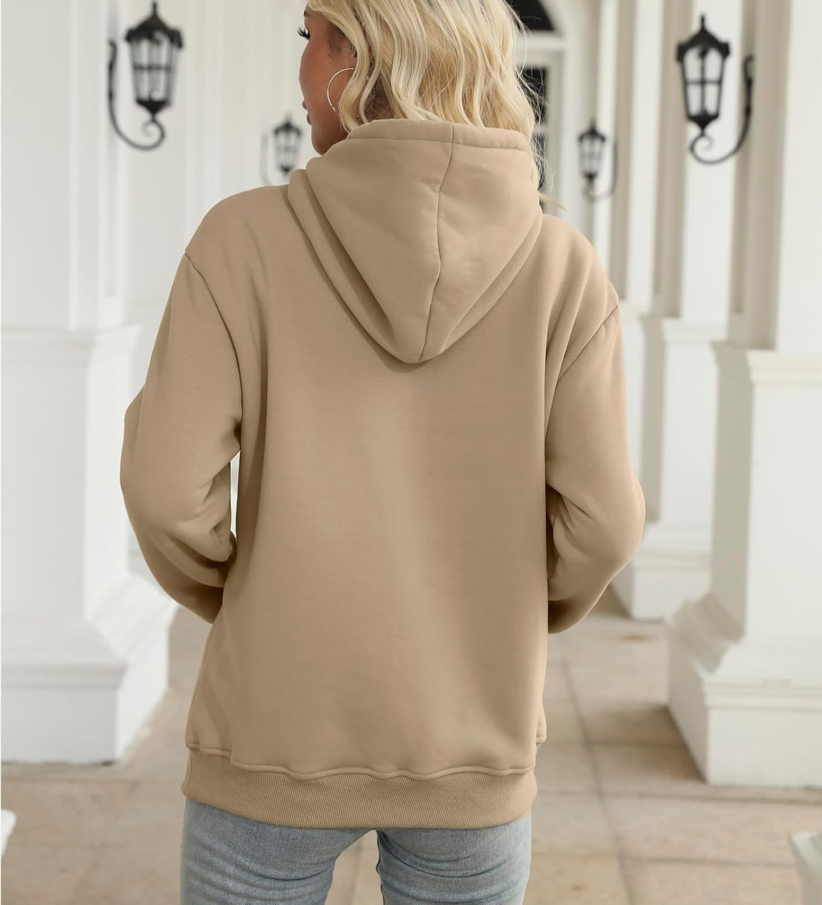 Women's Sherpa Lined Hoodie, Warm Fleece Pullover Sweatshirt with Pocket