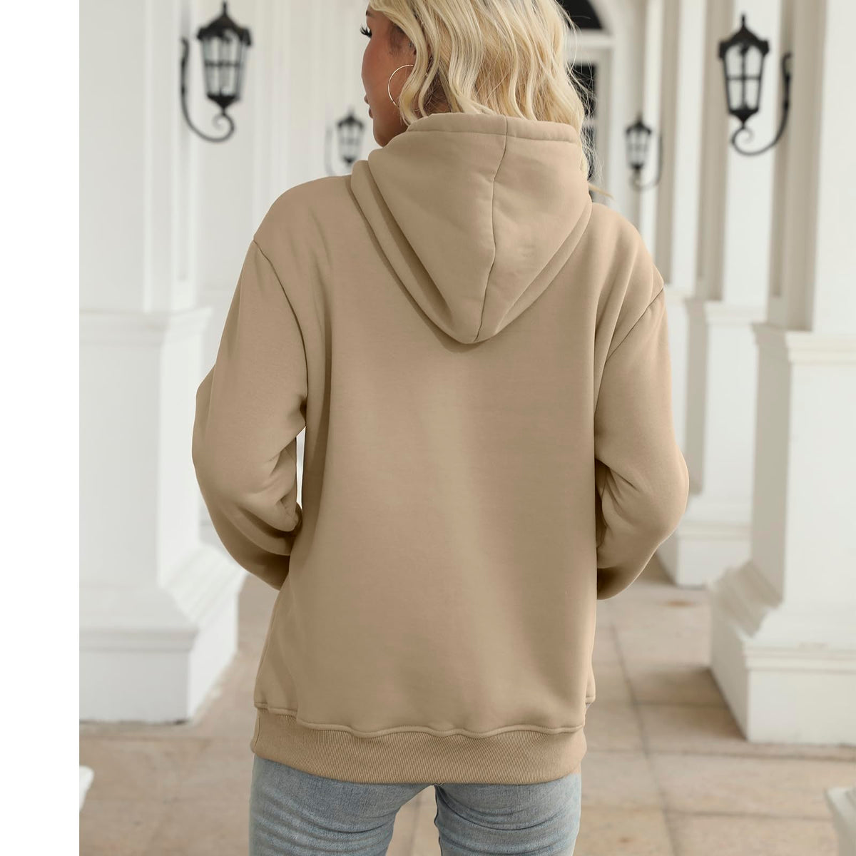 Women's Sherpa Lined Hoodie, Warm Fleece Pullover Sweatshirt with Pocket