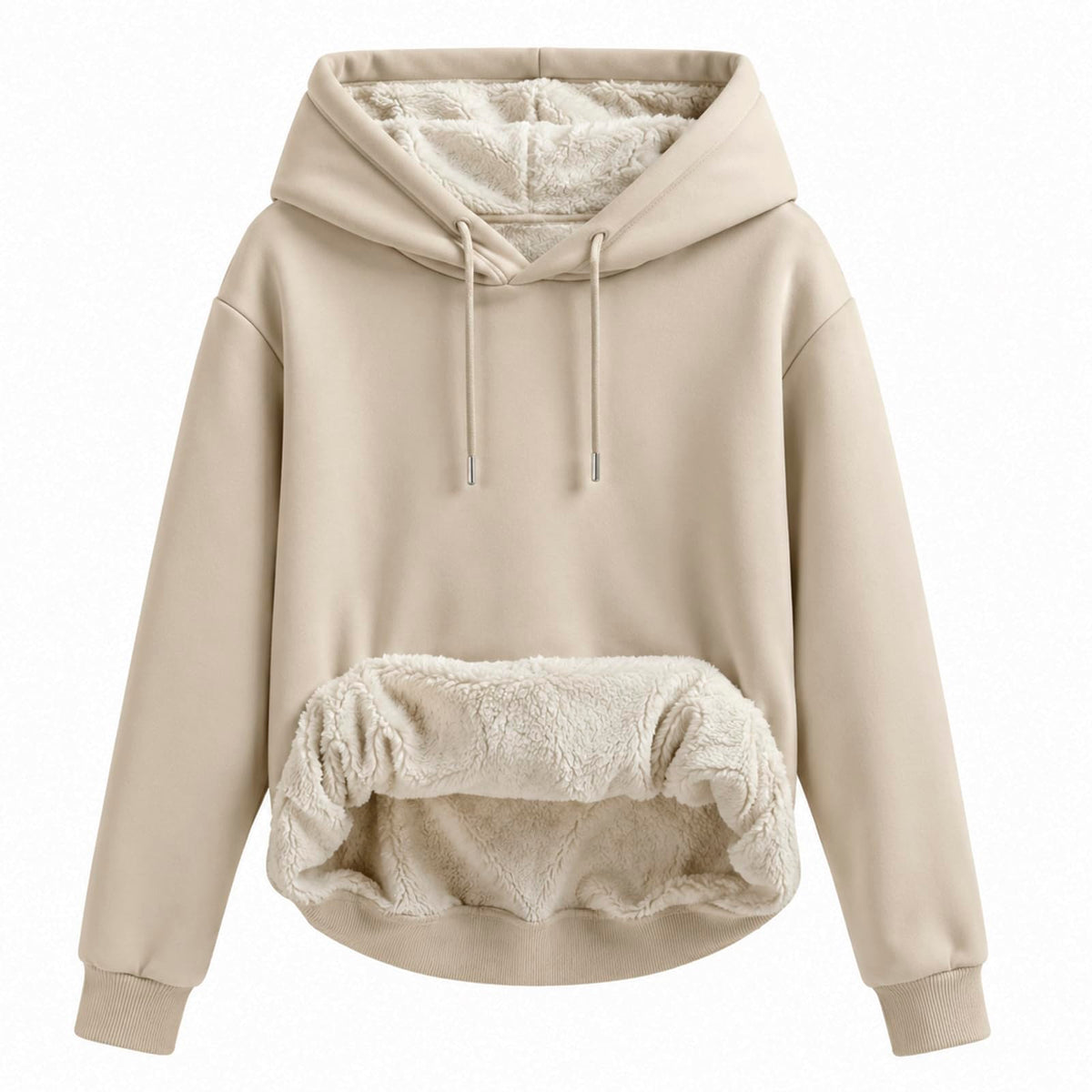 Women's Sherpa Lined Hoodie, Warm Fleece Pullover Sweatshirt with Pocket