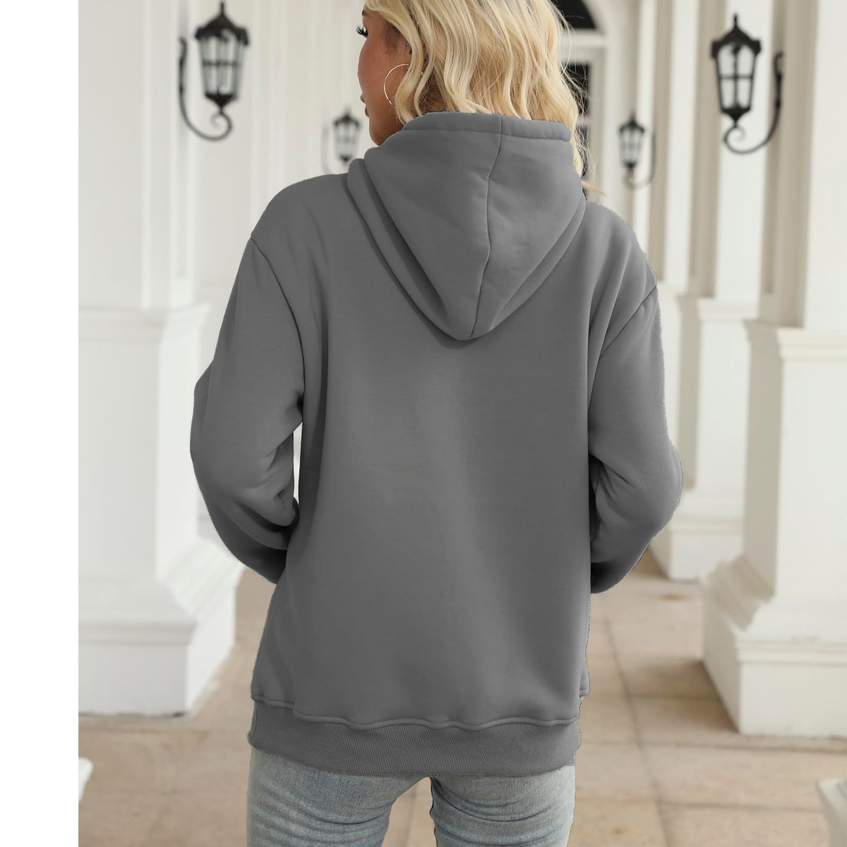 Women's Sherpa Lined Hoodie, Warm Fleece Pullover Sweatshirt with Pocket