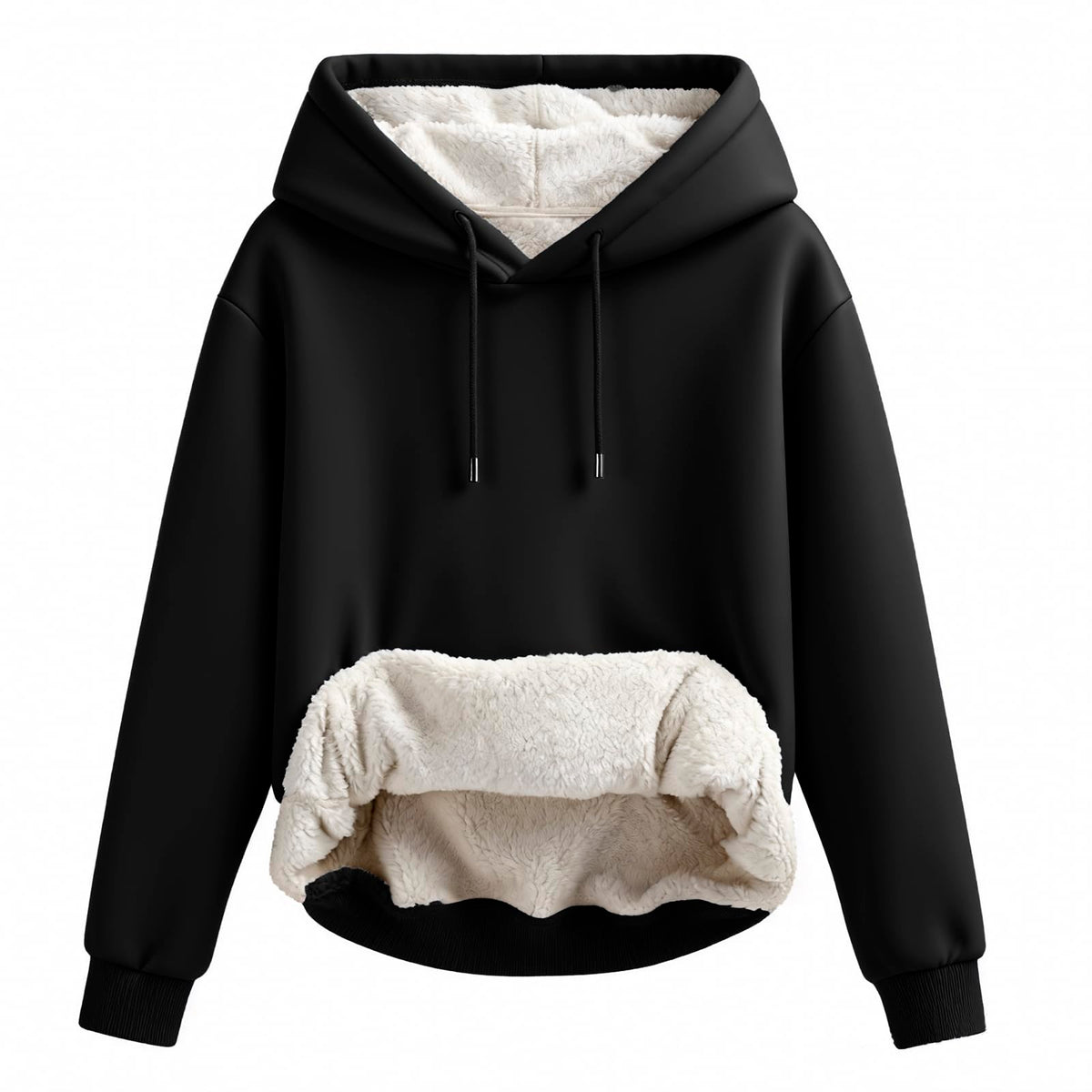 Women's Sherpa Lined Hoodie, Warm Fleece Pullover Sweatshirt with Pocket