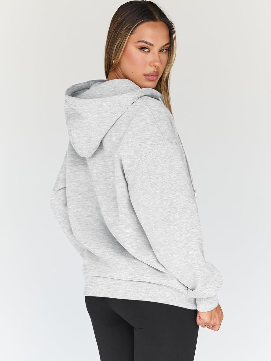 Women's Oversized Zip-Up Fleece Hoodie Sweatshirt