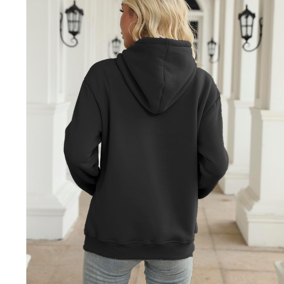 Women's Sherpa Lined Hoodie, Warm Fleece Pullover Sweatshirt with Pocket