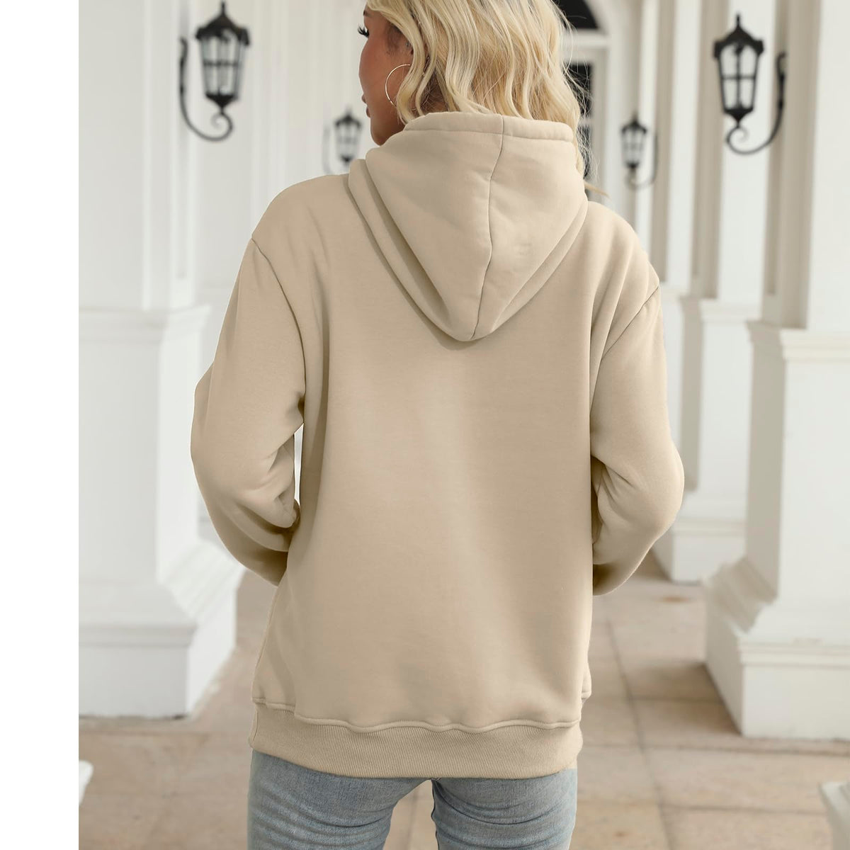 Women's Sherpa Lined Hoodie, Warm Fleece Pullover Sweatshirt with Pocket