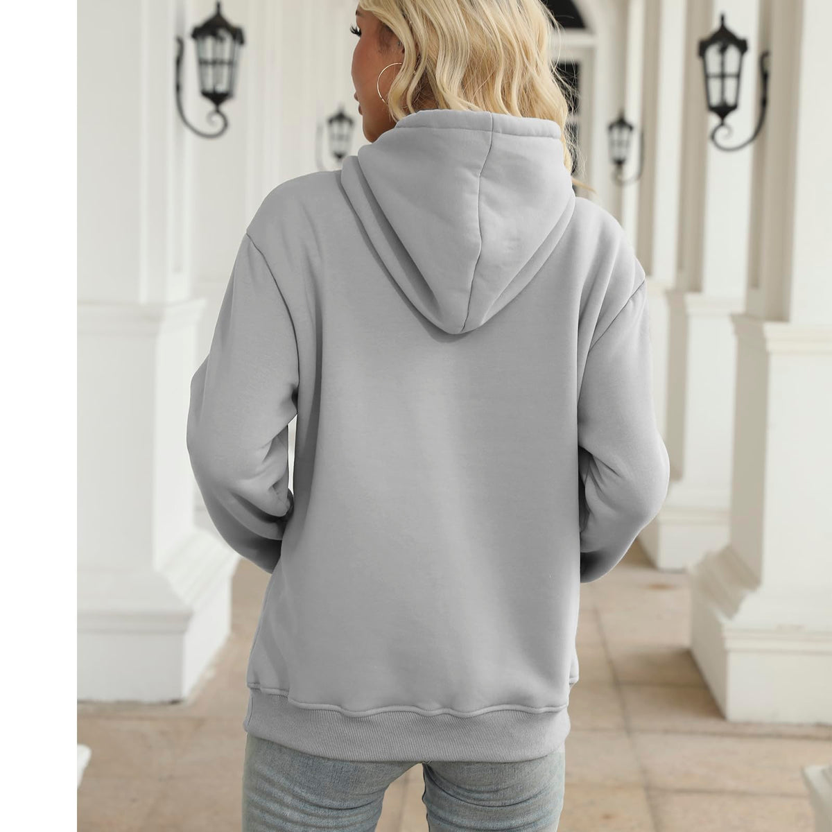 Women's Sherpa Lined Hoodie, Warm Fleece Pullover Sweatshirt with Pocket