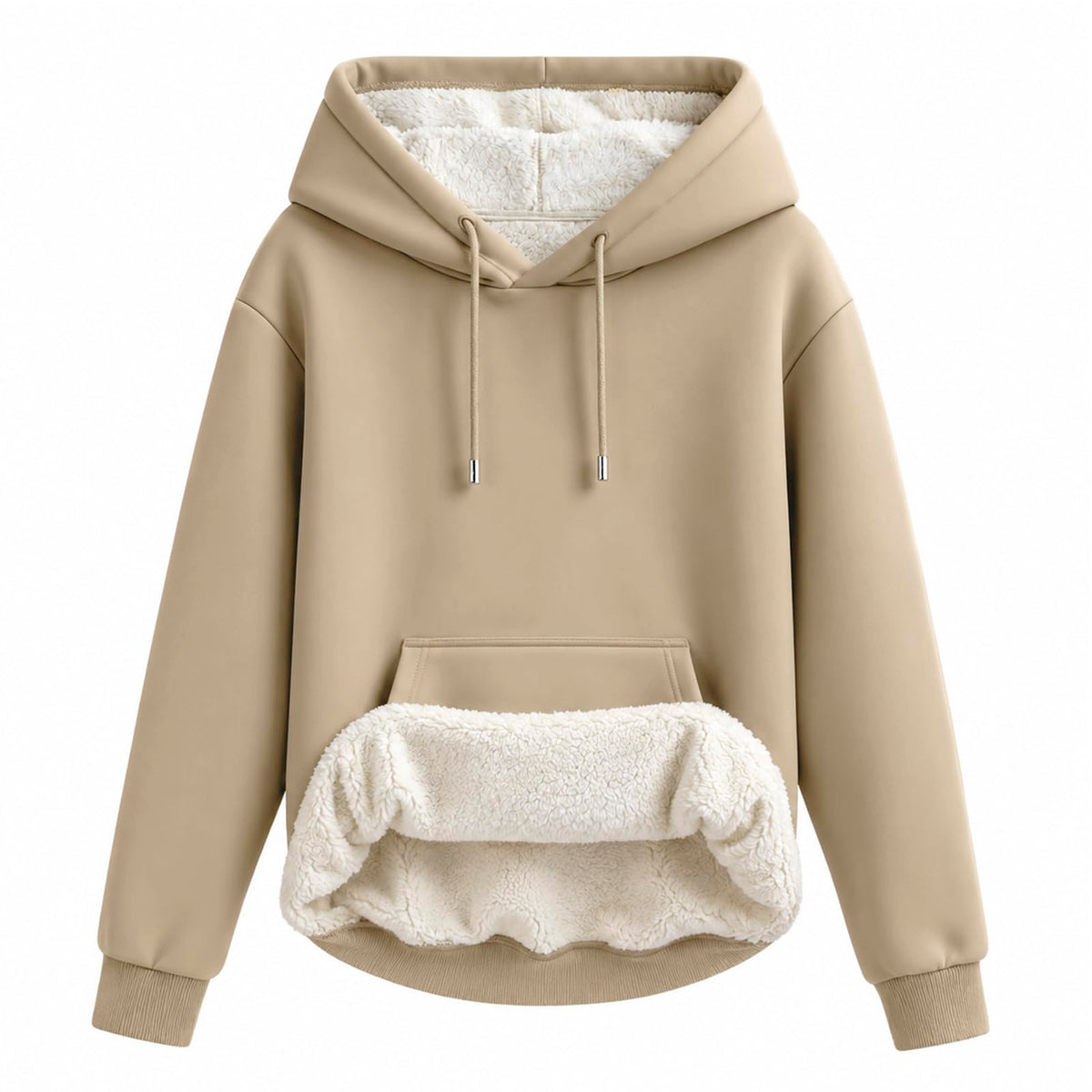 Women's Sherpa Lined Hoodie, Warm Fleece Pullover Sweatshirt with Pocket