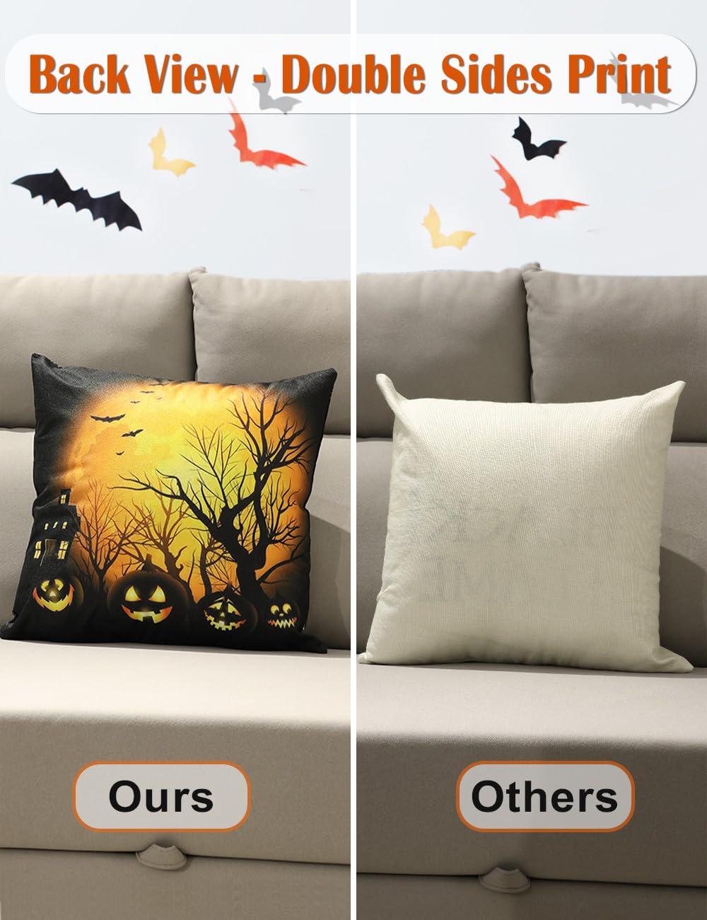 multiwins Christmas Pillow Covers 18x18 4Pcs Double-Sided Print Home Decor