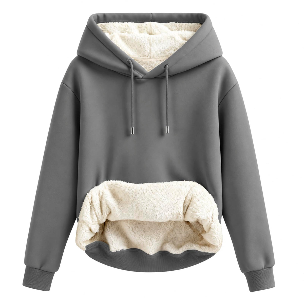 Women's Sherpa Lined Hoodie, Warm Fleece Pullover Sweatshirt with Pocket