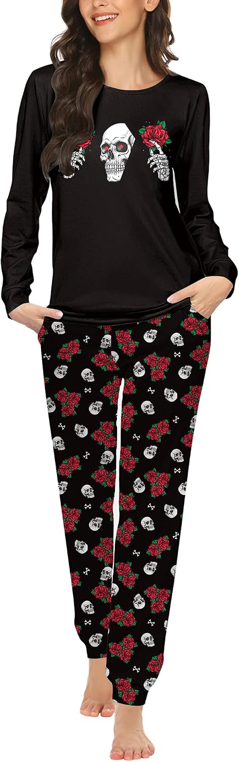 Ekouaer Womens Jogger Pajama Sets Long Sleeve Sleepwear Lounge Sets XS-XXL
