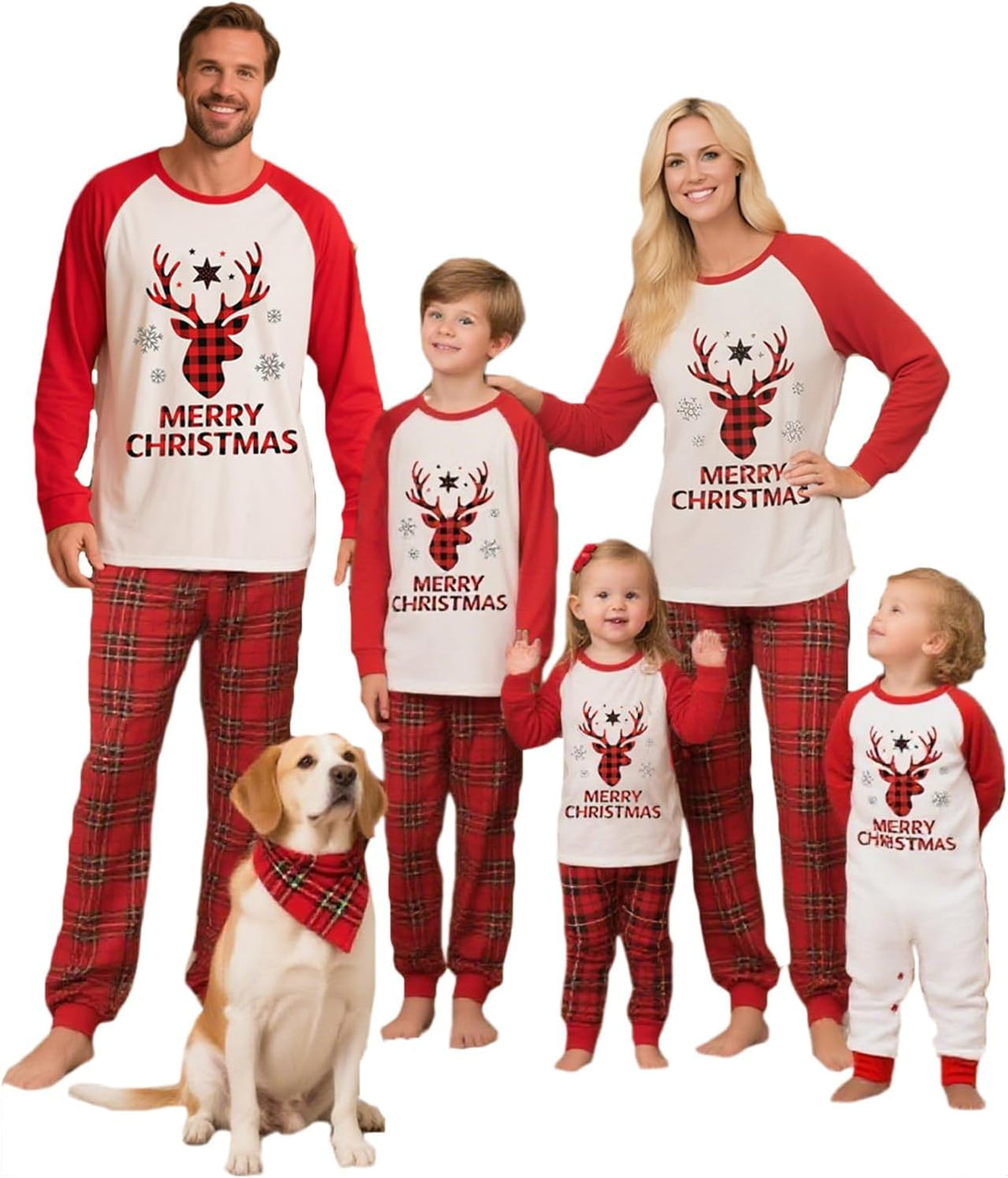 OAKFashion Christmas Family Pajamas Sets, Christmas Family Matching Pajamas Sleepwear Pjs