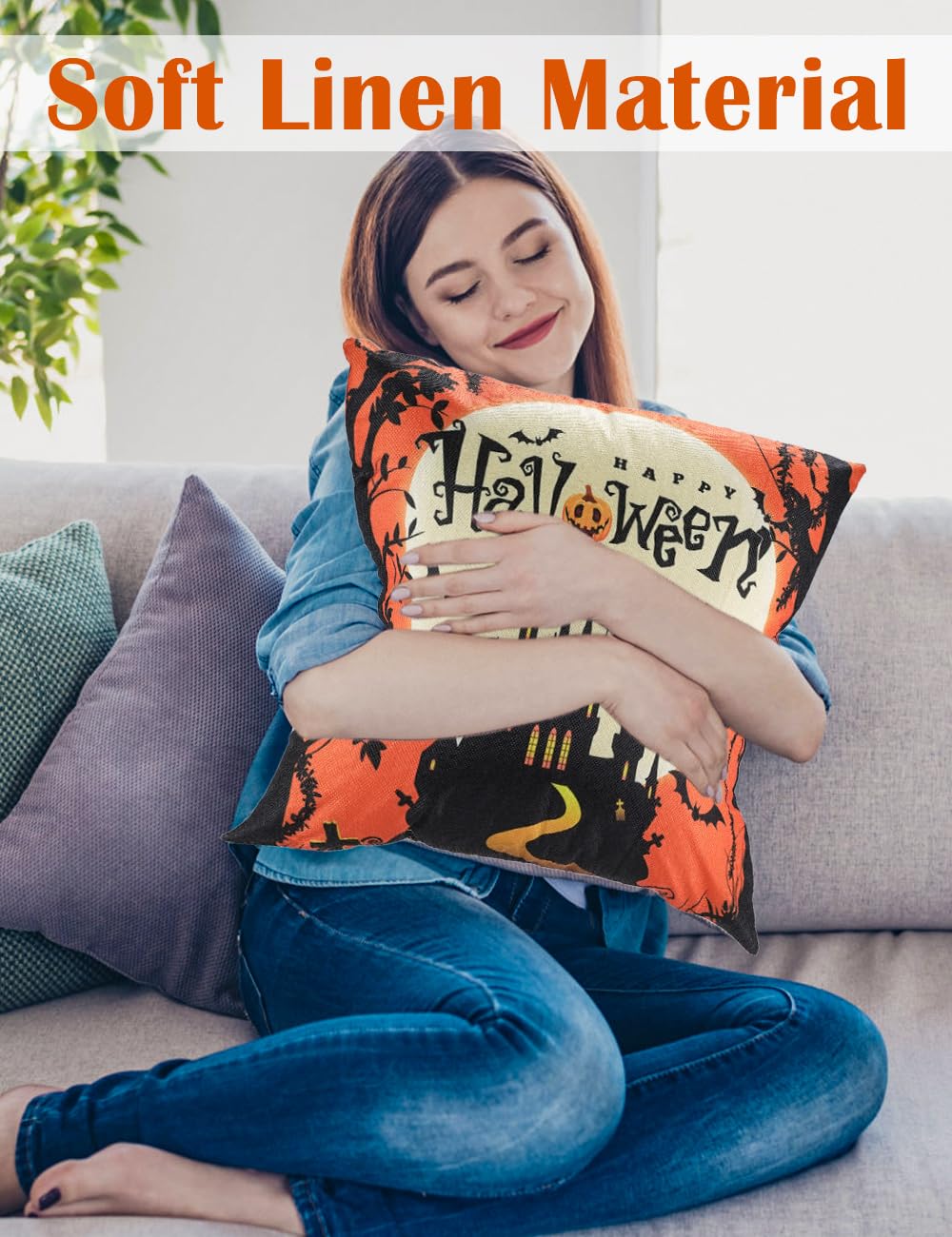 multiwins Christmas Pillow Covers 18x18 4Pcs Double-Sided Print Home Decor