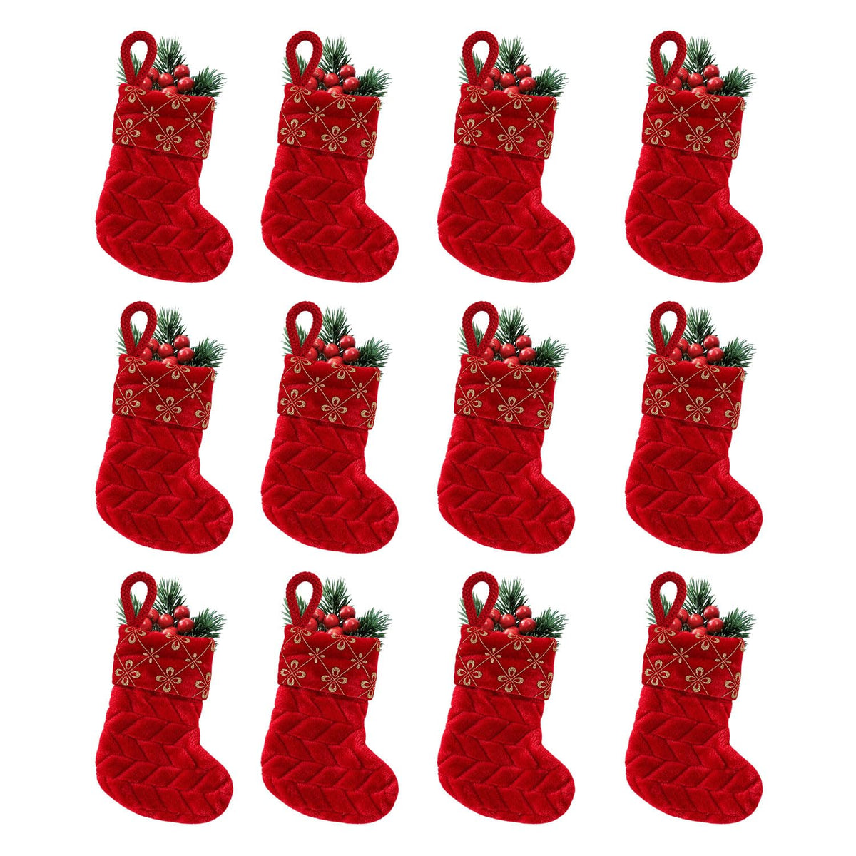 6 Pack Christmas Stockings18 Large Red Plush Christmas Stockings with White Faux Fur Cuff, Soft Thick Xmas Hanging Stockings for Fireplace Mantel, Family Holiday Decorations