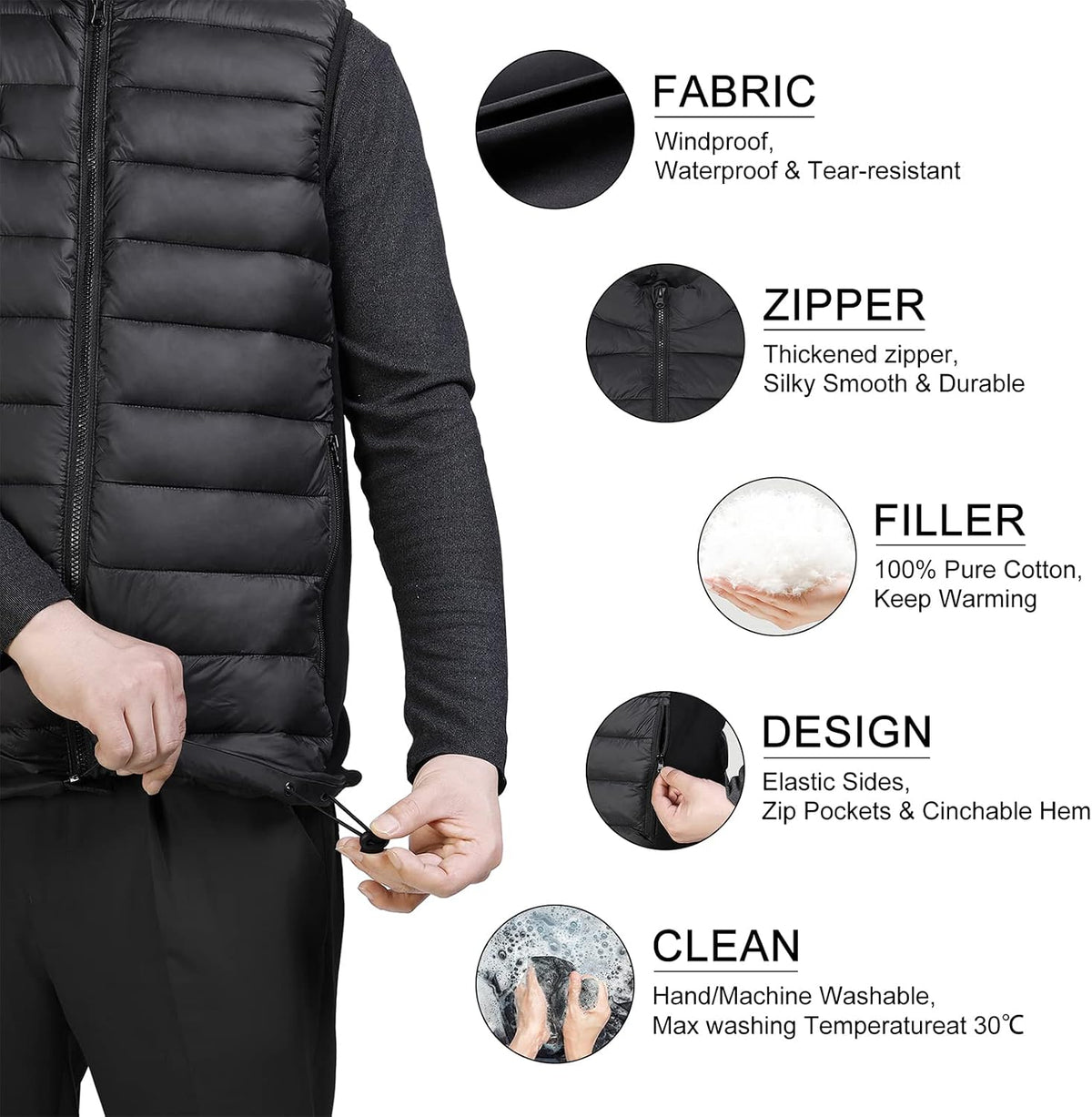 Loowoko Heated Vest for Men with Battery Pack Included