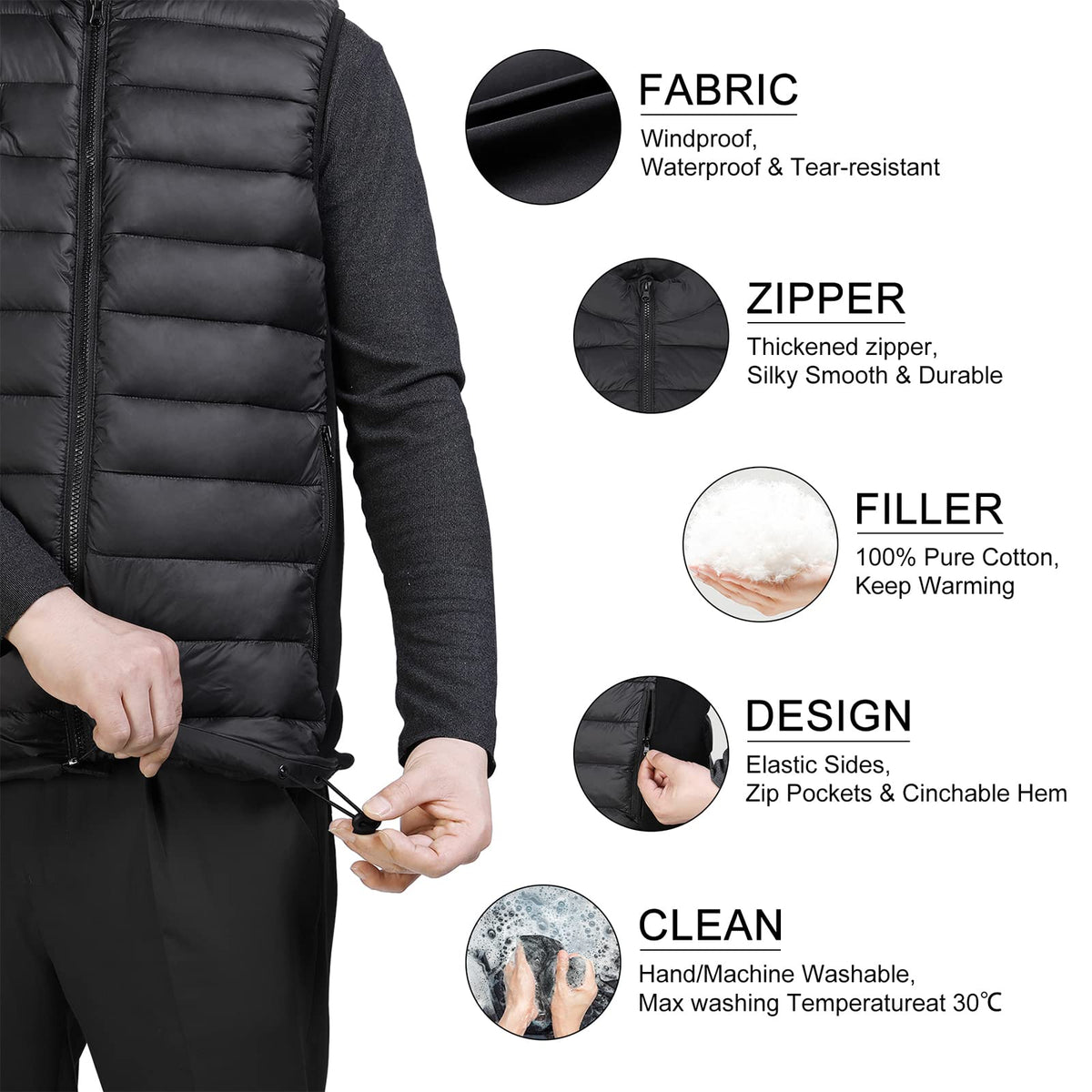 Loowoko Heated Vest for Men with Battery Pack Included