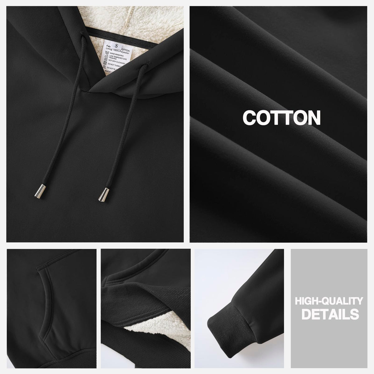 Women's Sherpa Lined Hoodie, Warm Fleece Pullover Sweatshirt with Pocket