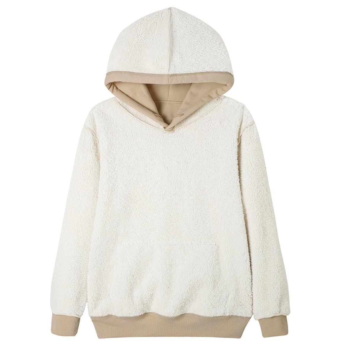 Women's Sherpa Lined Hoodie, Warm Fleece Pullover Sweatshirt with Pocket