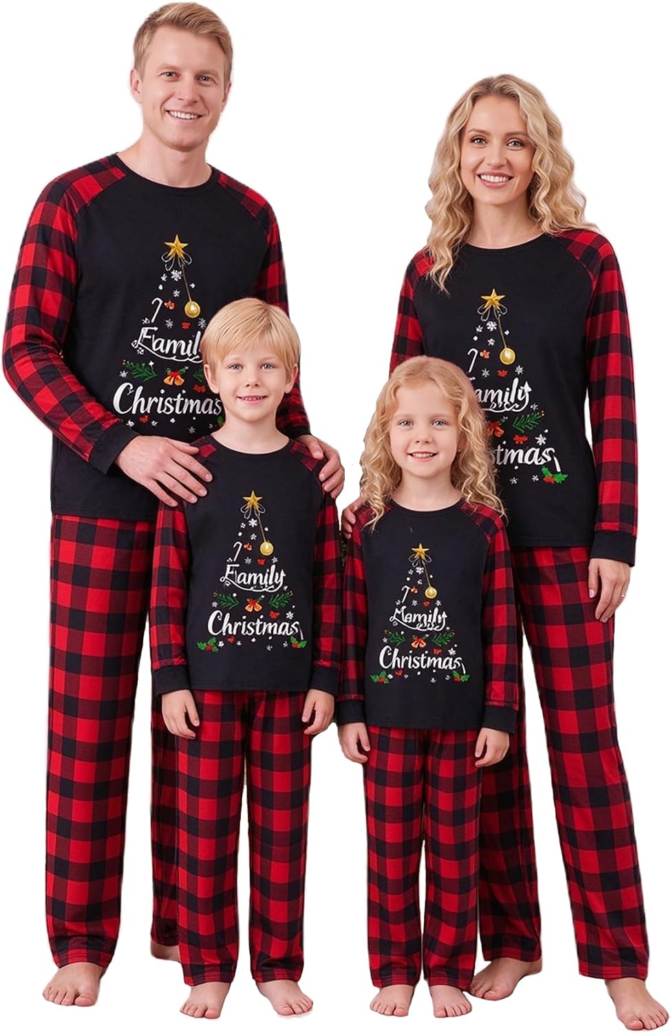 OAKFashion Christmas Family Pajamas Sets, Christmas Family Matching Pajamas Sleepwear Pjs