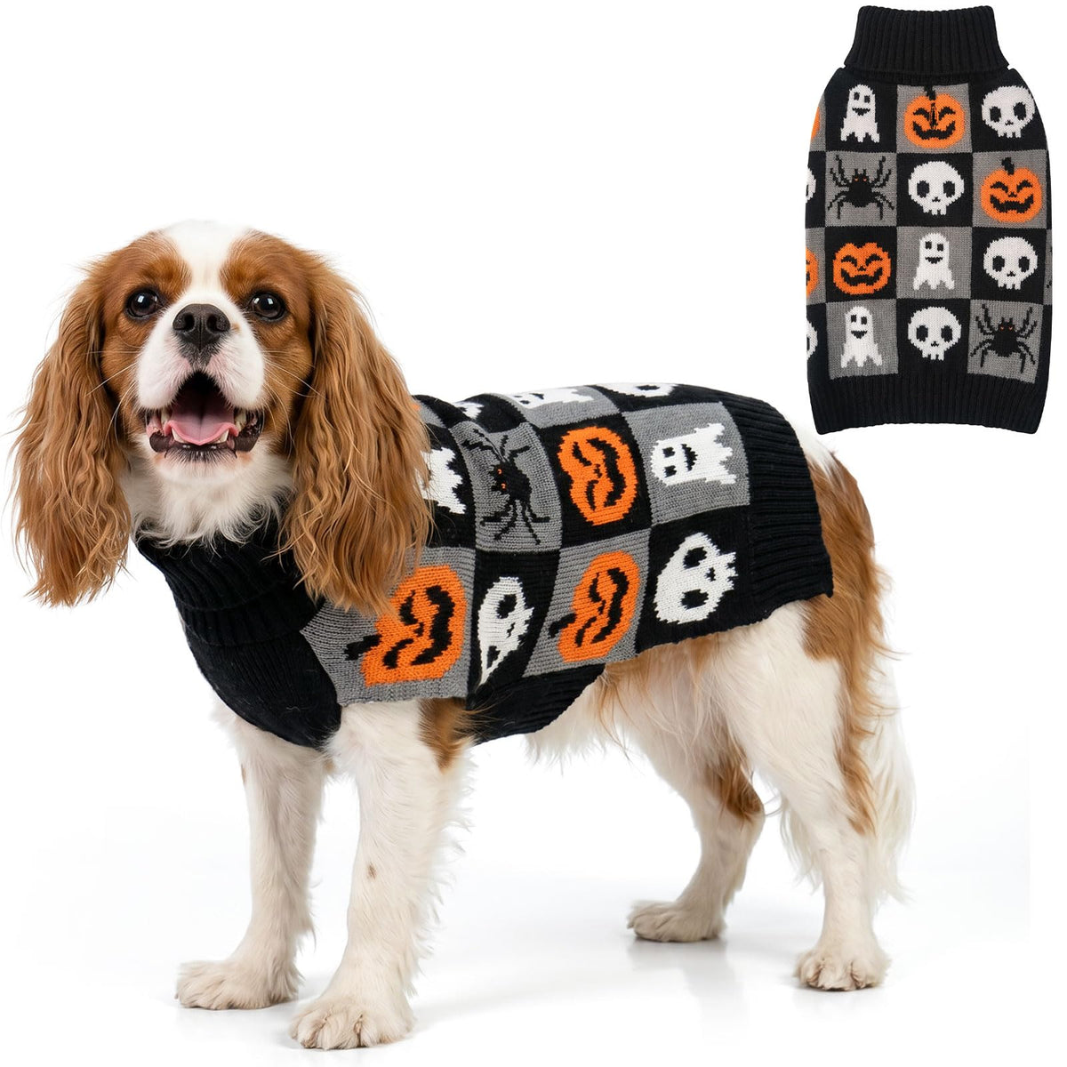 KYEESE Dog Christmas Sweater for Medium Large Dogs, Buffalo Plaid Reindeer