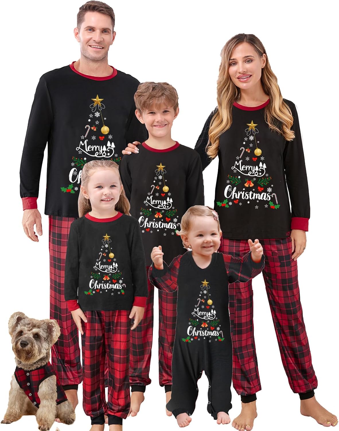 OAKFashion Christmas Family Pajamas Sets, Christmas Family Matching Pajamas Sleepwear Pjs