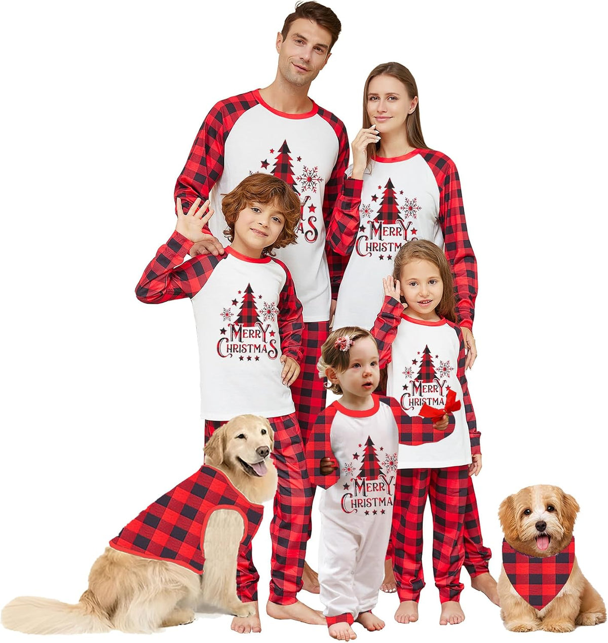 OAKFashion Christmas Family Pajamas Sets, Christmas Family Matching Pajamas Sleepwear Pjs
