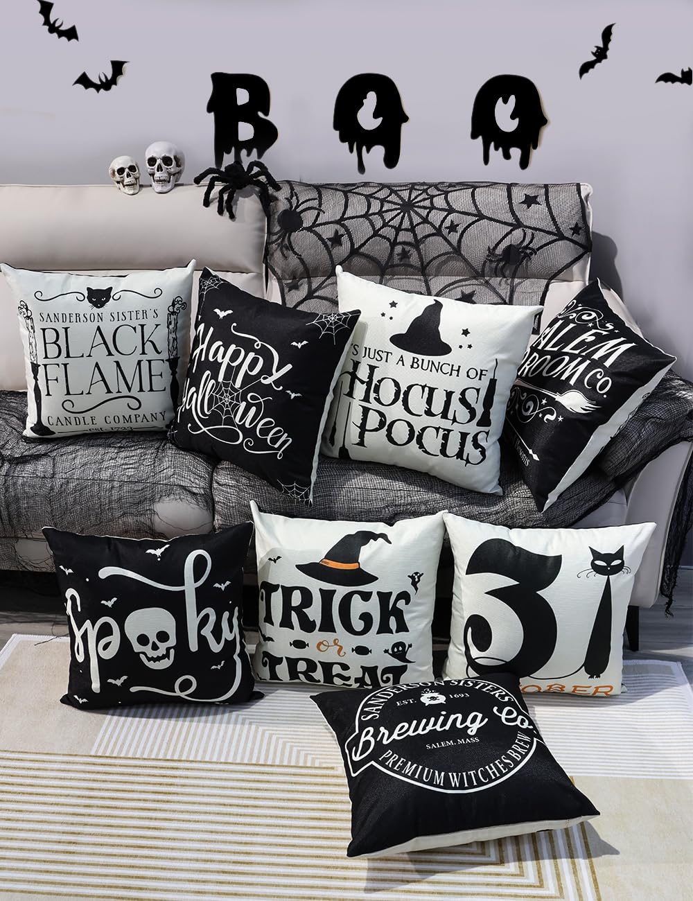multiwins Christmas Pillow Covers 18x18 4Pcs Double-Sided Print Home Decor