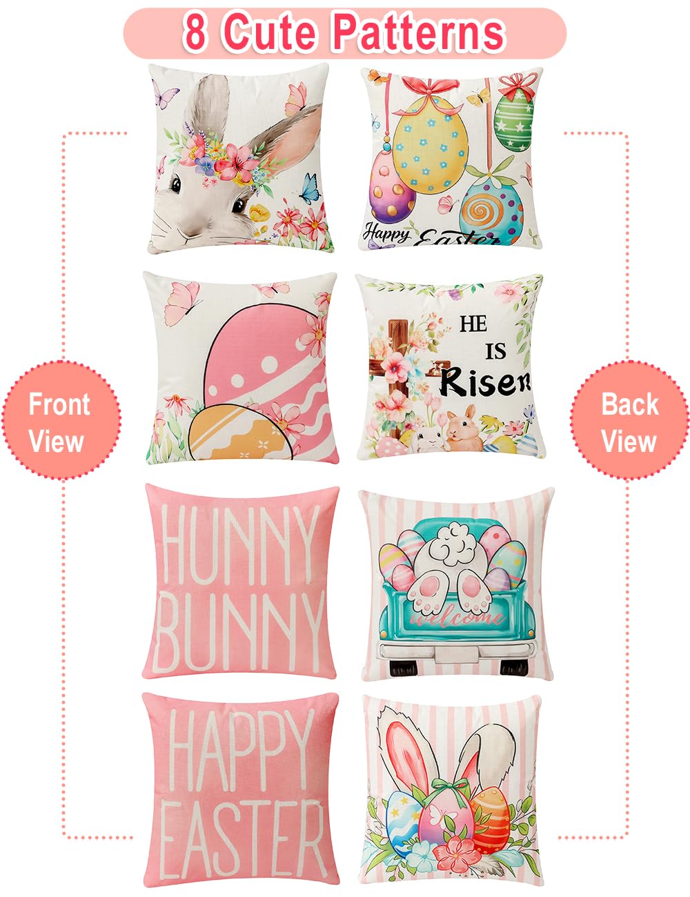 multiwins Christmas Pillow Covers 18x18 4Pcs Double-Sided Print Home Decor