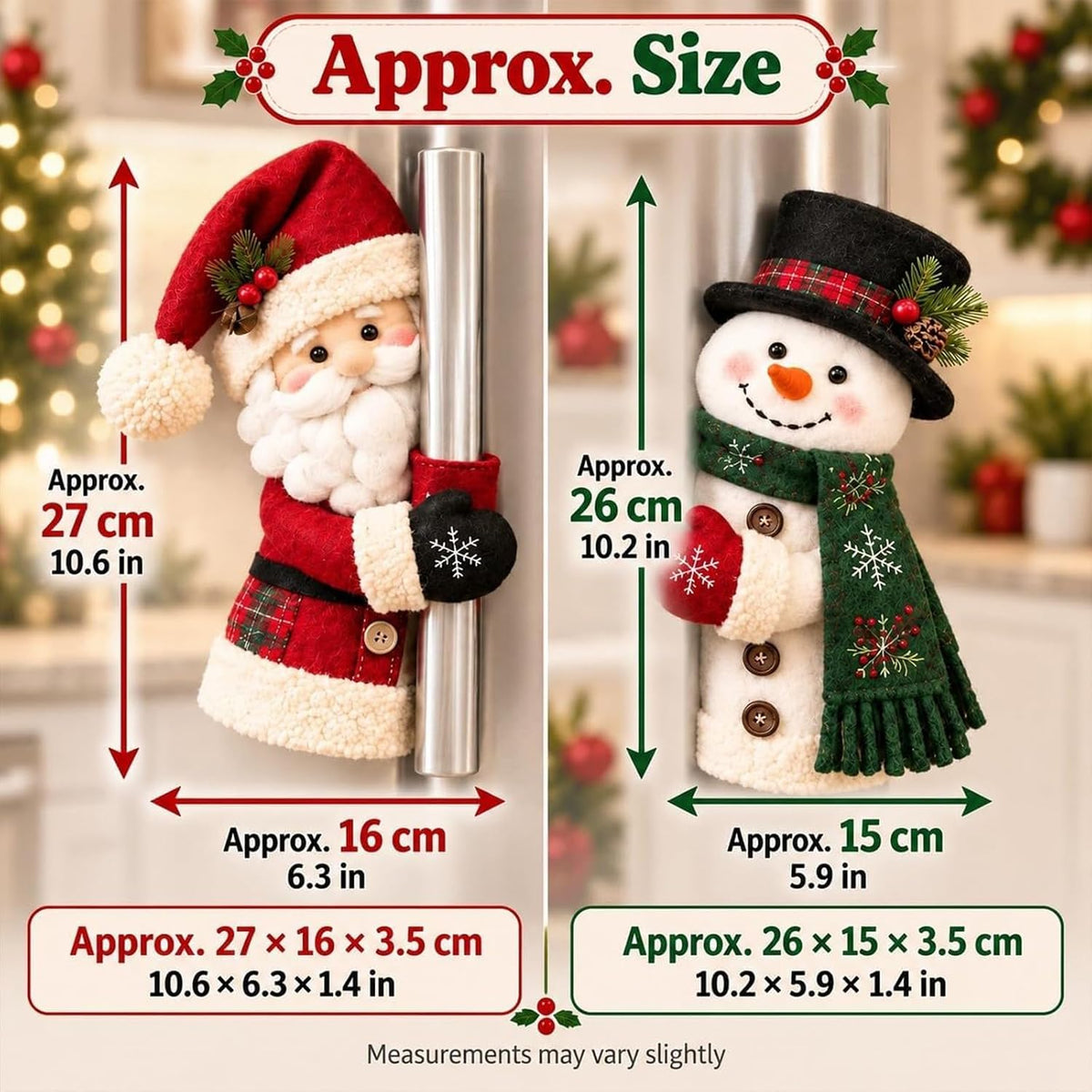 Christmas Santa & Snowman Handle Huggers – Set of 2, Handle Covers (All)