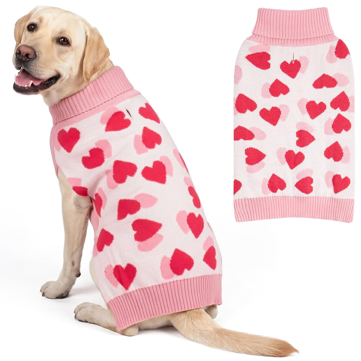 KYEESE Dog Christmas Sweater for Medium Large Dogs, Buffalo Plaid Reindeer