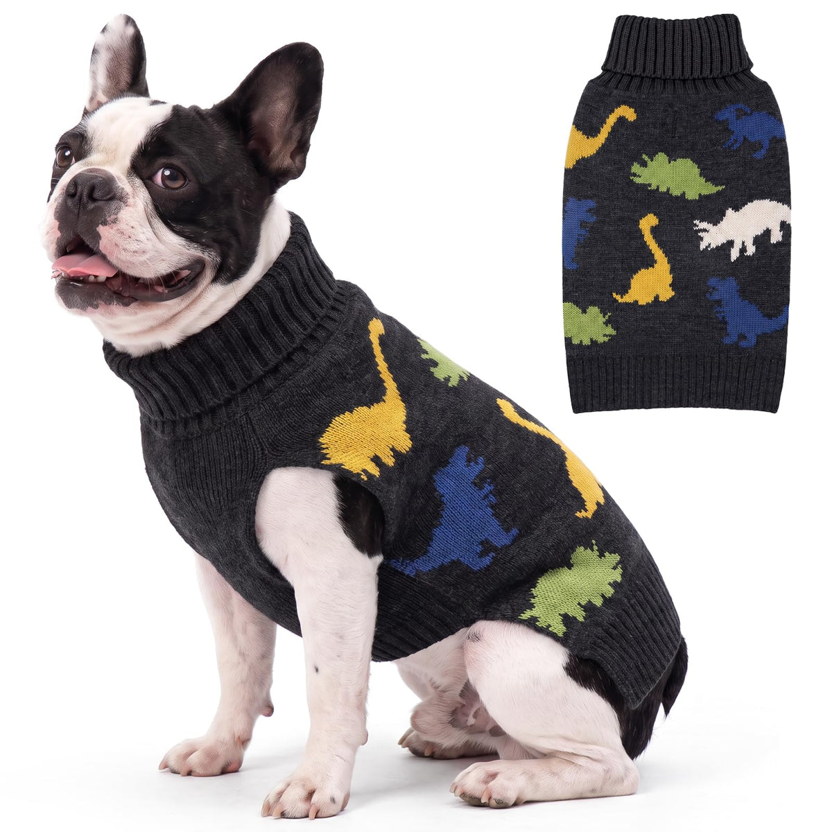 KYEESE Dog Christmas Sweater for Medium Large Dogs, Buffalo Plaid Reindeer